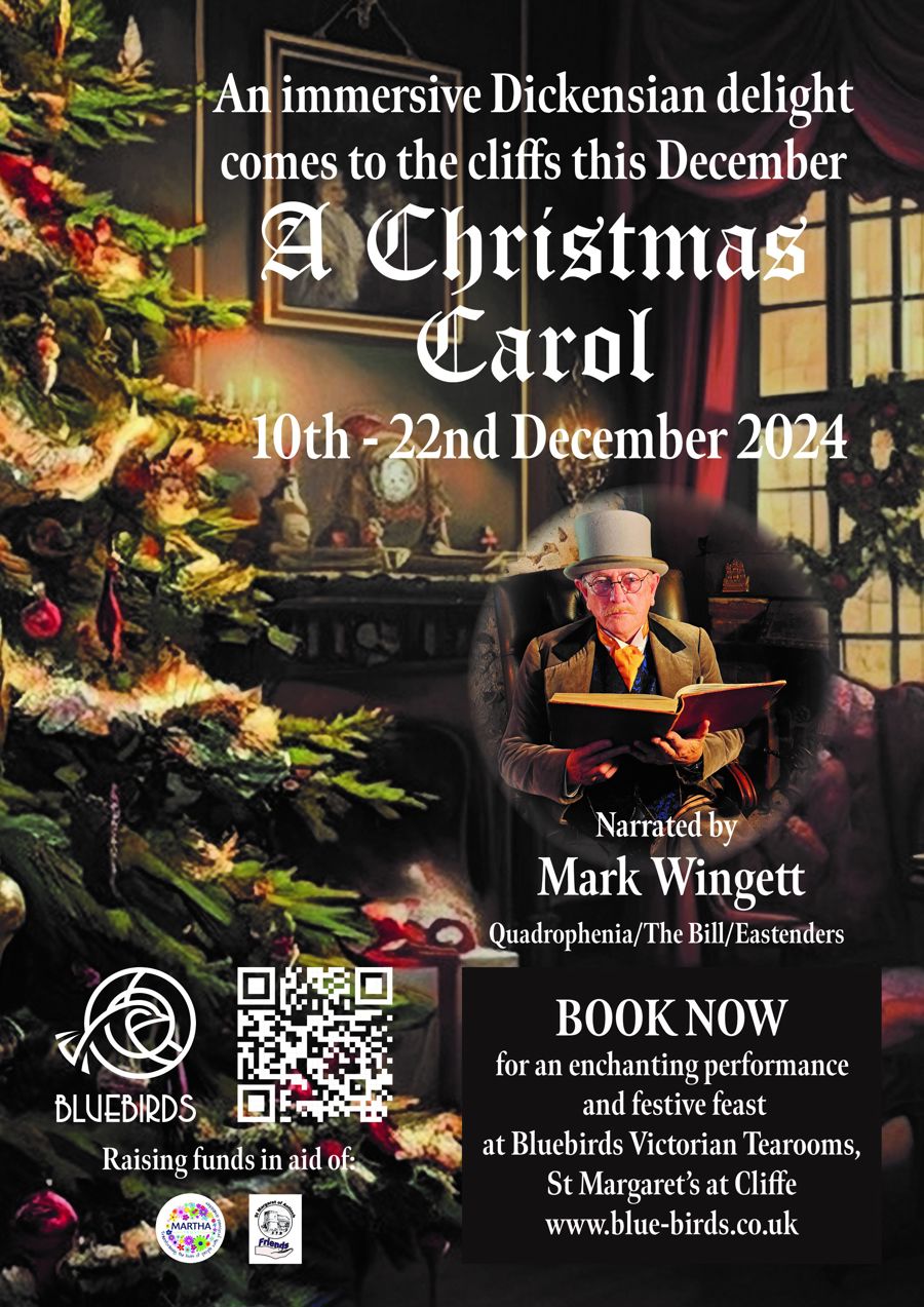 Event poster with details and image of Christmas tree