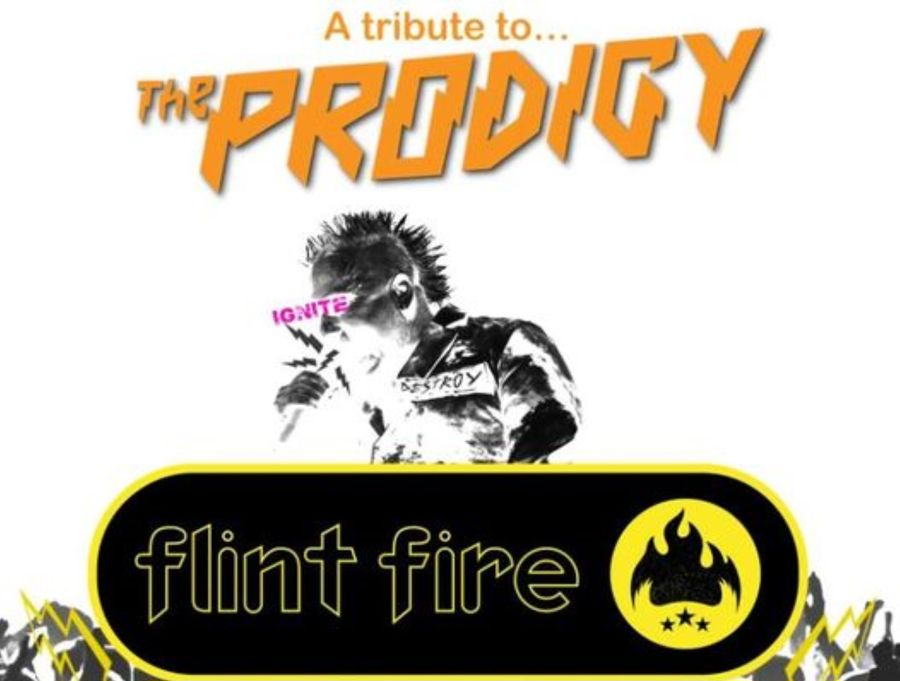 Poster advertising the band Flint Fire a tribute to the Prodigy