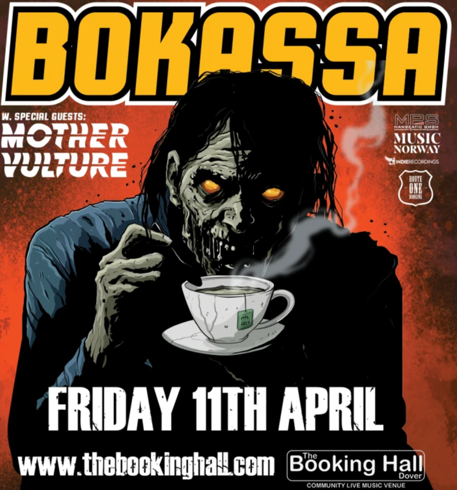 Poster for the band Bokassa at The Booking Hall, Dover on April 11th 2025