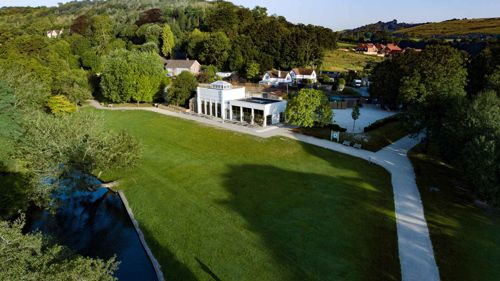 Kearsney Cafe nestled into the green park of Kearsney Abbey