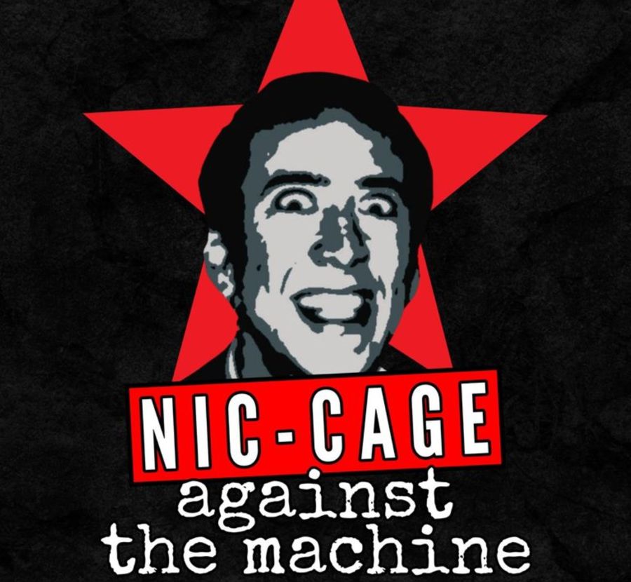 Poster for Nic Cage Rage Against the Machine tribute band