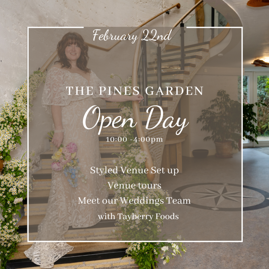 Pines Gardens open day poster with event details