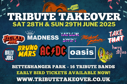 Tribute Takeover poster listing acts