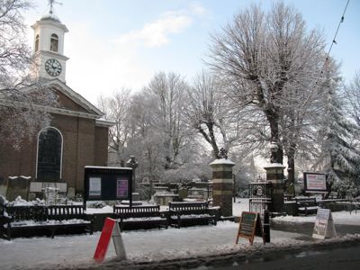 St George's church in Deal in the snow